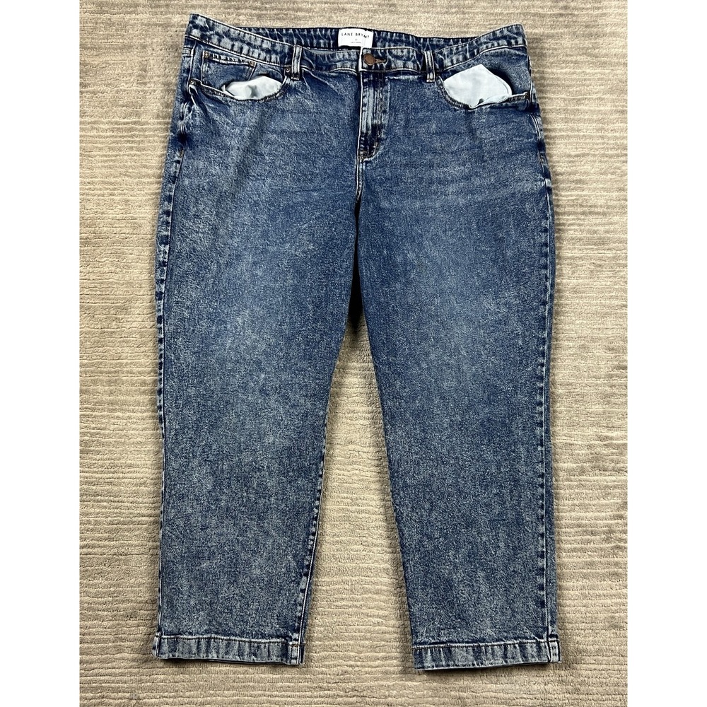Lane Bryant‎ Jeans Womens 22 Blue  Flex Magic Waistband Denim Acid Wash Ankle
